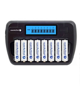 Универсальное ЗУ everActive ZN827, 8 каналов, Ni-Cd/Ni-Mh, 220V/12V, Refresh, LCD, Box	