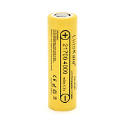 Акумулятор 21700 Li-Ion LiitoKala Lii-40A, 4000mAh (400-4300mAh), 25A, 3.7V (2.5-4.2V), Yellow