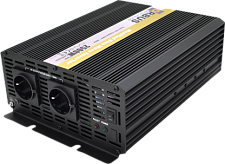 Инвертор напряжения ORBUS ORMS24-2500 (2500Вт), 24 / 220V, approximated, 2 Shuko, клемные провода, 6