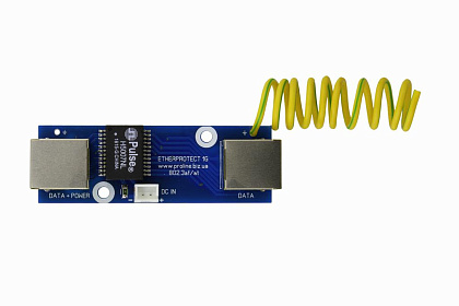 Гигабитная грозозащита EtherPotect 1G + PoE injector с горизонтальными разъемами RJ-45