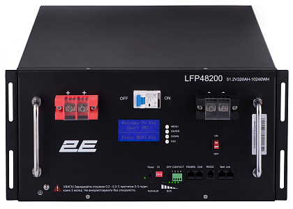 Аккумуляторная батарея 2E LFP48, 48V, 200Ah, 19″ LCD 16S