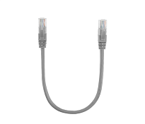 Патч-корд литой, UTP, RJ45, Cat.5e, 0.25m, серый, Cu (медь)