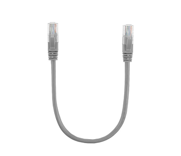 Патч-корд литой, UTP, RJ45, Cat.5e, 0.25m, серый, Cu (медь)