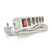 Мережевий подовжувач RITAR G530CU, 220В 10А, 5 розеток, 3,0 м, перетин 3х0,75мм CU, сірий