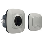 Набір упр. електроприладами (Smart-розетка + Smart-вимикач) Valena Allure with NETATMO, алюміній 