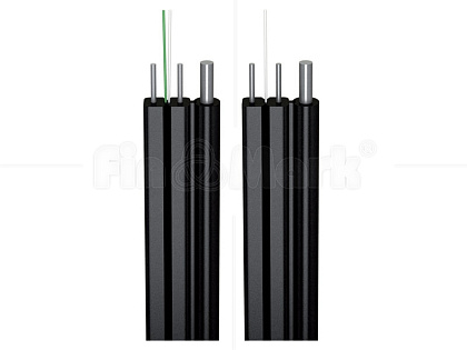 Оптический FTTH кабель FTTH01-SM-S+, негорючий, стальная пров, несущий эл. (FTTH001-SM-18)