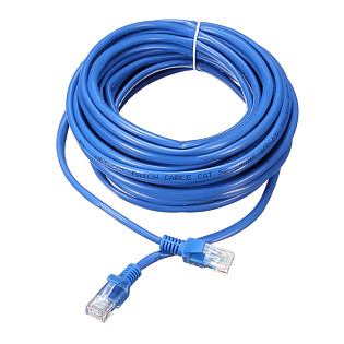 Патч-корд литой, UTP, RJ45, Cat.6, 30m, синий, Cu (медь)