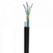 КНПЭт FTP (4*2*0.5) 4p 24 AWG, (CCA), изоляция ПВХ+ПЭ, для нар. работ с тросом, 305м