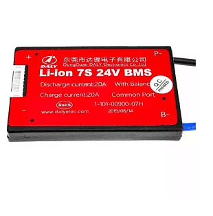 BMS плата DaLy Li-ion 24V 7S 20A симметрия