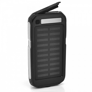 Power bank 12000 mAh Solar, (5V / 200mA), 2xUSB, 5V / 1A / 2.1A, USB &amp;lt;-&amp;gt; microUSB, уда