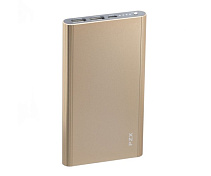 Power bank 20000mAh PZX-C158, USB-1A + mini USB + кабель USB micro, LED ліхтарик, Gold, Blister-BOX