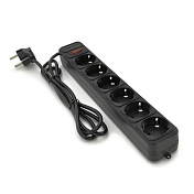 Мережевий подовжувач Gembird SP6, 220В 10А, 6 розеток, 1.8 м, Black