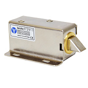 Накладний мініатюрний електрозамок YE-302A (POWER-CLOSED), 12V DC / 600mA, 54,5 х 41 х 28