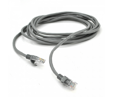 Патч-корд литой, UTP, RJ45, Cat.5e, 20m, серый, Cu (медь)