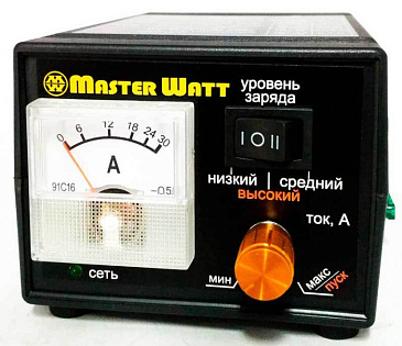 ЗУ для авто/мото аккумуляторов MW-IZU12-25A 12V с амперметром и регулятором тока до 25А