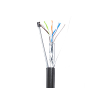 КНПЭп FTP 4p 24 AWG, (CCA), ізоляція ПЕ, екран, зовнішній з дротом, 305м, чорний 