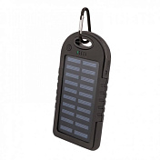 Power bank 5000 mAh Solar, (5V / 200mA), 2xUSB, 5V / 1A / 1A, USB <-> microUSB, влаго