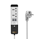 Мережевий подовжувач Senmaxu SMX-088, 2 Universal Socket + 4 USB, 1,5м, White