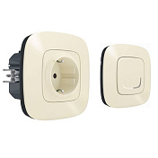 Набор упр. электроприборами (Smart-розетка+Smart-выключатель) Valena Allure with NETATMO, сл. кость