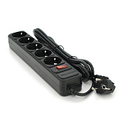 Сетевой удлинитель Maxxter SP5, 220В 10А, 5 розеток, 3 м, Black, Q30