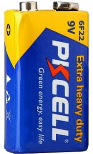 Батарейка солевая PKCELL 9V/6LR61, крона, 1 штука в блистере цена за блистер, Q10