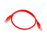 Патч-корд литой, UTP, RJ45, Cat.5e, 0,3m, красный, Cu (медь)