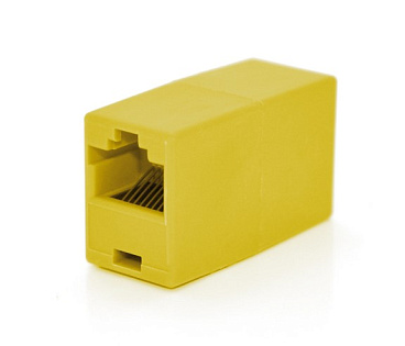 Соединитель RJ45 8P8C мама / мама RJ45 для соединения кабеля, желтый