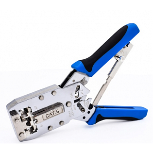 Инструмент HT-2810R с храповиком для обжима RJ-45 (8P8C Cat-6), RJ-12/11 (6P6C) 