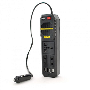 Инвертор напряжения в прикуриватель Voltronic, 200W, 12 / 220V, Line-Interactive, универсальная розе