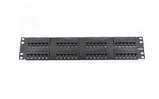 Патч-панель 48 портов UTP DUAL кат 5Е, 19", 2U неэкранированная черная Q10