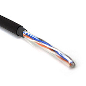 КНП UTP (4*2*0.51) 4p 24 AWG, (CCA), изоляция ПВХ+ПЭ, наружный, 305м, черный