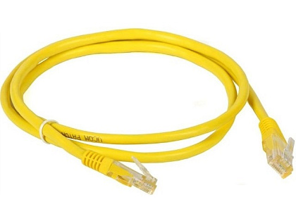 Патч-корд литой, UTP, RJ45, Cat.5e, 2m, желтый, Cu (медь) Q300