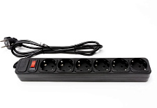 Мережевий фільтр PROLOGIX 075P6-45B, 220В 10А, 6 розеток, 4.5м, чорний