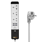 Мережевий подовжувач Senmaxu SMX-888, 3 Universal Socket + 4 USB, 1,5 м, Grey