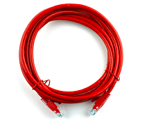 Патч-корд литой, UTP, RJ45, Cat.5e, 3m, красный, Cu (медь)
