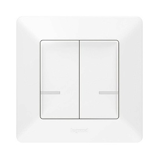 Умный беспроводной выключатель 2-клавишный Valena Life with NETATMO, белый