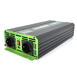 Инвертор напряжения Solinved SLVP-2000, 12V / 220V, 2000W с правильной синусоидой, 2Shuko, USB, клем