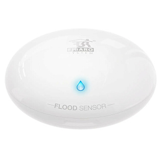 Умный датчик протечки воды Fibaro Flood Sensor, Z-Wave, 3V CR123A, 12-24V DC, белый