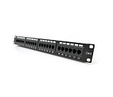 Патч-панель 24 порти UTP кат 6Е 19" 1U неекранована чорна Q25 