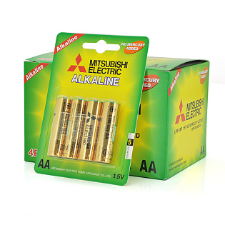 Батарейка щелочная MITSUBISHI 1.5V AA/LR6, 4pcs/card, 48pcs/inner box, 576pcs/ctn
