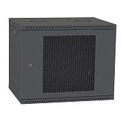 Шкаф настенный 9U 600x600 перф. дверь, черный