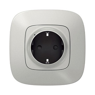 Умная розетка 2К + З (Valena Allure with NETATMO), алюминий