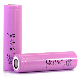 Аккумулятор 18650 Li-Ion Samsung INR18650-35, 3350mAh, 8A, 4.2/3.6/2.5V, PINK, PAPER BOX