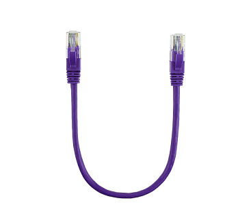Патч-корд литой, UTP, RJ45, Cat.5e, 0,3m, фиолетовый, Cu (медь)