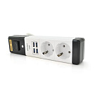 Мережевий подовжувач Senmaxu SMX-066, 2 Розетки + 4 USB, 1,5м, Grey