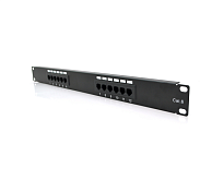 Патч-панель 12 портов UTP кат 6E 19" 1U неэкранированная черная Q25