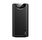 Power bank 20000mAh PZX-V20, USB-3.0A + 1A + кабель USB micro / Type-C, LED, Black, Blister-BOX