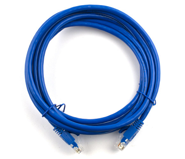 Патч-корд литой, UTP, RJ45, Cat.5e, 5m, синий, Cu (медь)