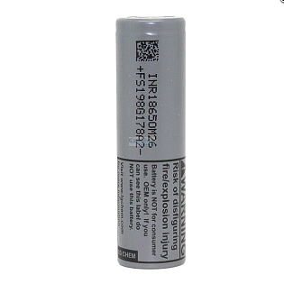 Аккумулятор 18650 Li-Ion LG INR18650M26, 2500mAh, 10A, 4.2 / 3.6 / 2.5V, GREY, OEM