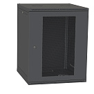 Шкаф настенный 15U 600x600 перф. дверь, черный